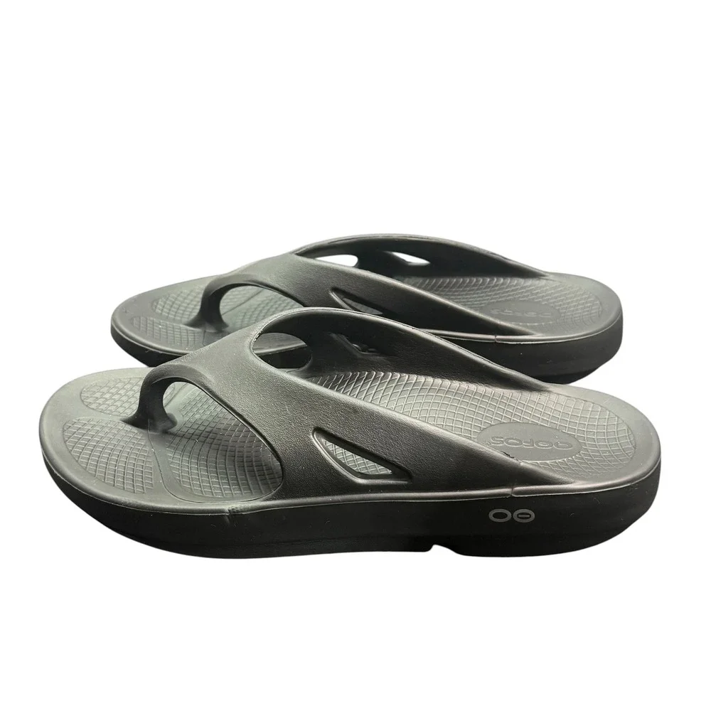 OOFOS Black Recovery Slides Sandals Men's US‎ 10 Women's 12 EU 43 Comfort Ortho